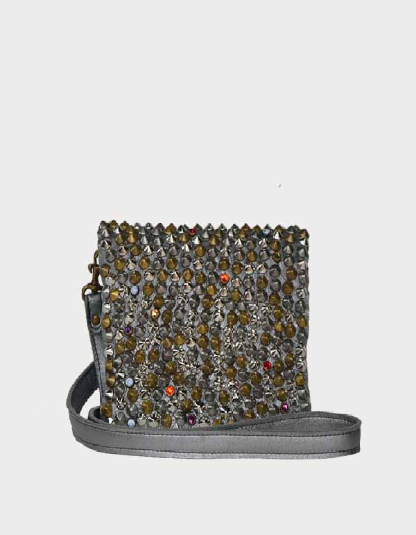 Lady Joplin clutch pewter metallic